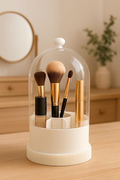 Bayev Senfony Rotatable Stand Makeup Organizer - Compartments Brush Cosmetic Makeup Organizer Organizer