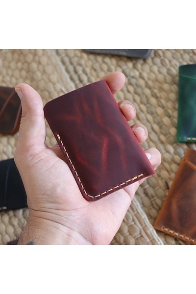 Derici Amca One Shot Genuine Leather Minimal Card Holder