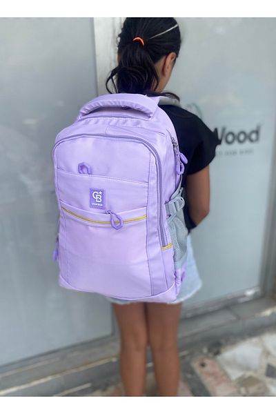 tiny wood Girls' Primary Bag Ultra Light Primary / Secondary School School Bag Pink-Lilac-Grey