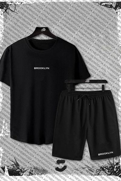 Eşofmania Men-Women Bottom Top Summer Set Printed Shorts T-Shirt