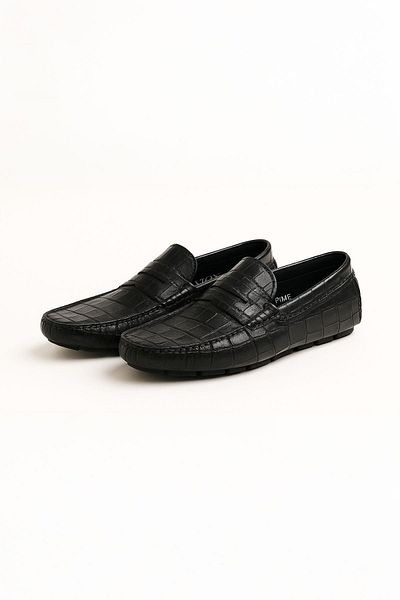 Deriderim Croco Patterned Genuine Leather Men's Shoes