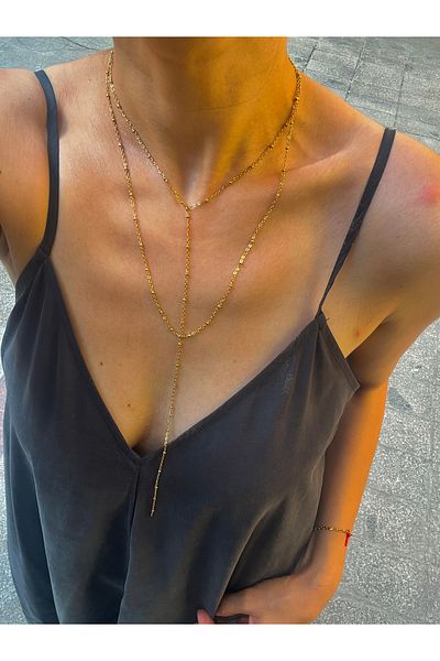 Hoop jewelery Steel Multi-Layered Low-Cut Necklace with Ball Detail