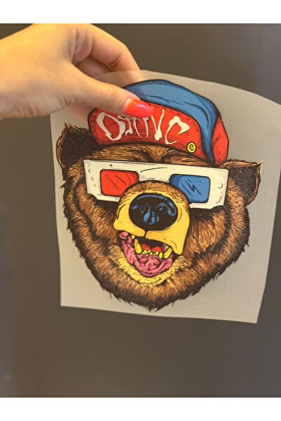 Gönülden Tasarım TRANSFER DE IMPRIMARE CU URS COLORAT PE FIER 20X17 CM