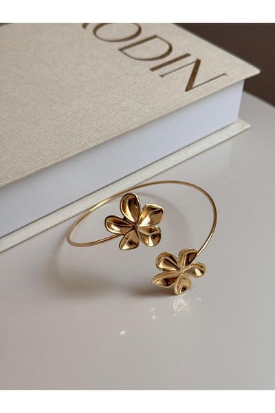LEROSY CO Gold Color Flower Figured Pazu Bracelet – Elegant and Modern Over-The-Shoulder Women's Jewelry |   Lerosy Co.