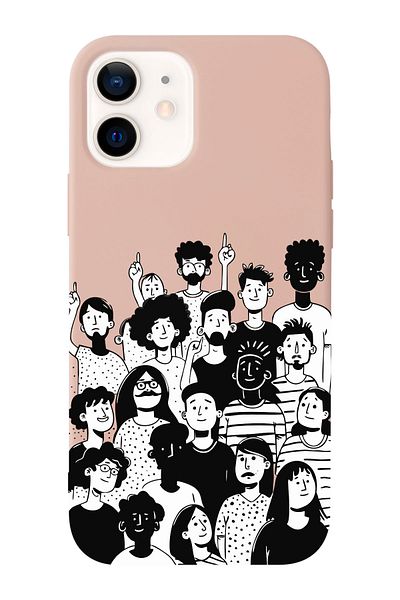 shoptocase iPhone 12/12Pro Compatible Community Spirit Patterned Suede Inside Launch Protective Phone Case