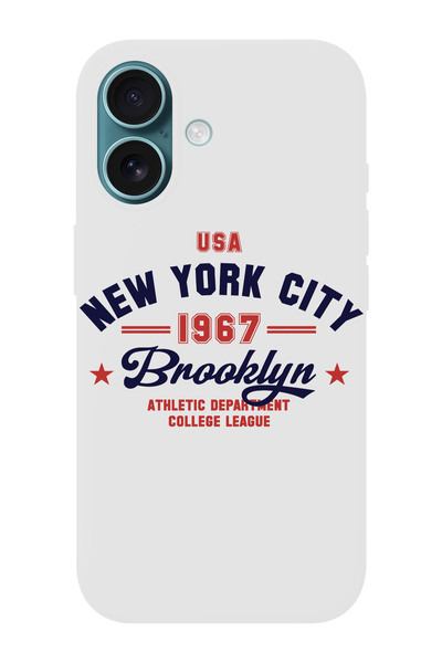 shoptocase iPhone 16 Plus Compatible Brooklyn College Patterned Suede Launch Protective Phone Case