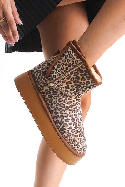 wolfcity Uk High Tan Suede Half Boots with Fur Inside Flat Sole Women's Shoes