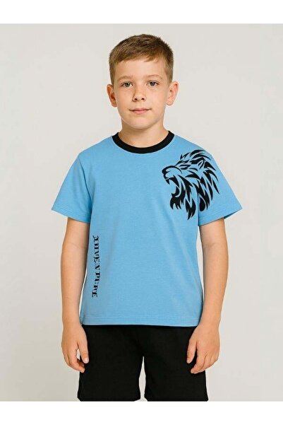 Zekids Παιδικό μπλουζάκι Lion με στάμπα από βαμβακερό oversize