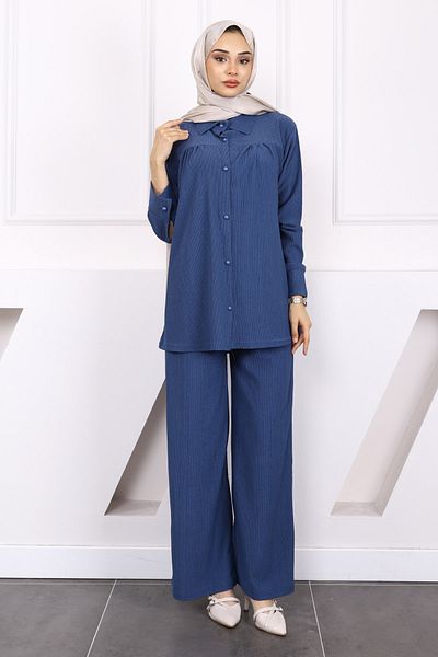 İmajButik Set de pantaloni de cămașă Indigo Wrap