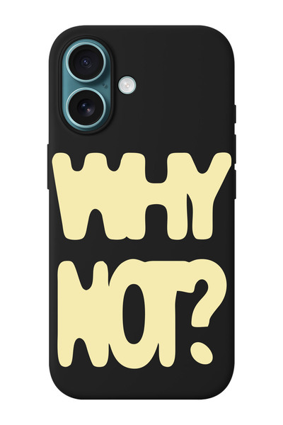 shoptocase iPhone 16 Plus Uyumlu Why Not? Desenli İçi Süet Lansman Koruyucu T...