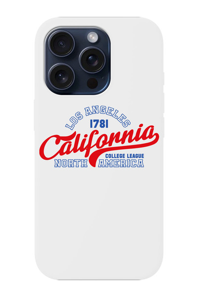 shoptocase iPhone 15 Pro Uyumlu California College Desenli İçi Süet Lansman K...