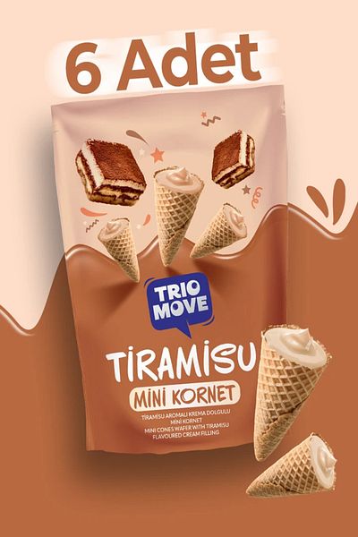 KOST Trio Move Mini Cornet Tiramisu 55Gr - 6 Pieces