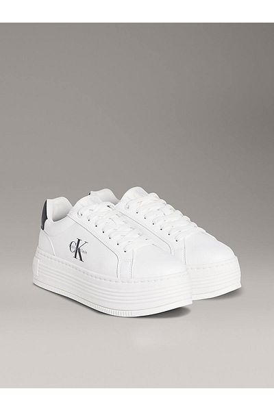 Calvin Klein Women's Thick Platform Sole Sneaker - White/Black