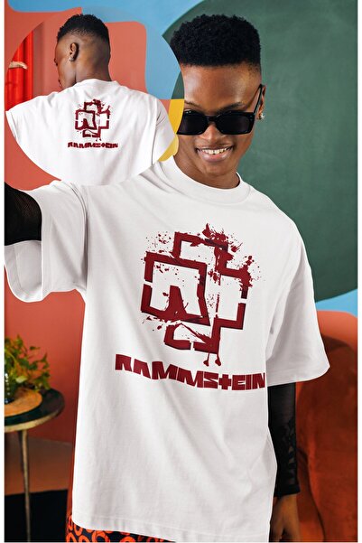 Fuddy Moda Unisex Rammstein majica sa kratkim rukavima Štampano za vrat, Over...