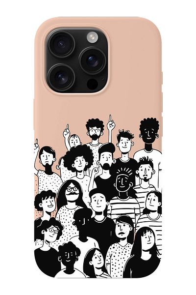 shoptocase iPhone 16 Pro Max Compatible Community Spirit Patterned Suede Launch Protective Phone Case
