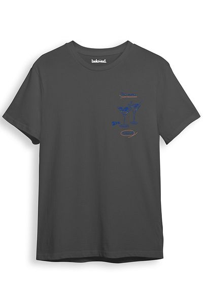 beloved.co One More Round Martini Patterned 100% Cotton Regular Fit Unisex T-Shirt