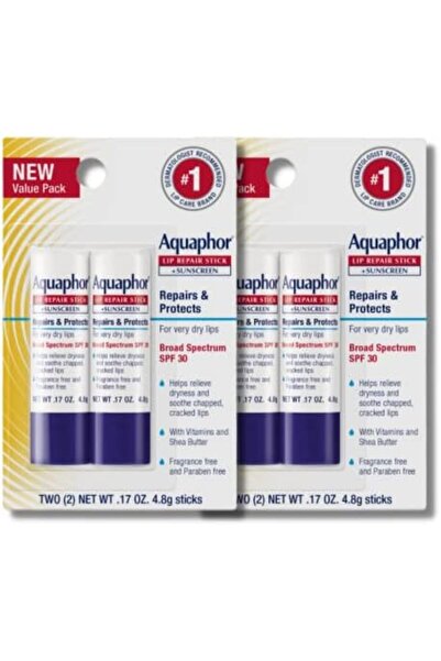 Aquaphor قلم إصلاح الشفاه مع واقي من الشمس، واقي للشفاه، يهدئ الشفاه الجافة و...