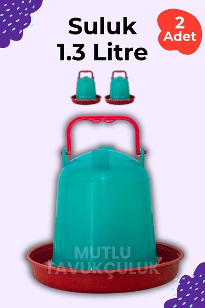 MUTLU TAVUKÇULUK 2 Adet Civciv Başlangıç Suluk 1.3 Litre Kapasite Keklik Güve...