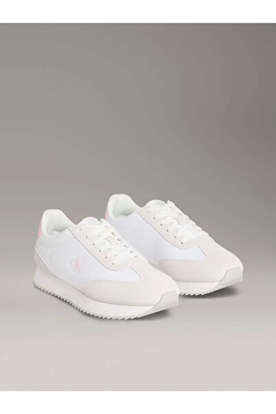 Calvin Klein Kadın Krem - Beyaz - Kırmızı Düşük Bilekli Spor Ayakkabı