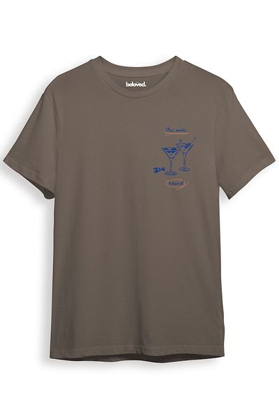 beloved.co One More Round Martini Patterned 100% Cotton Regular Fit Unisex T-Shirt