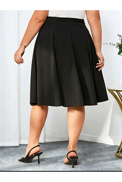 CARABO MODA Plus Size High Waist Flared Skirt