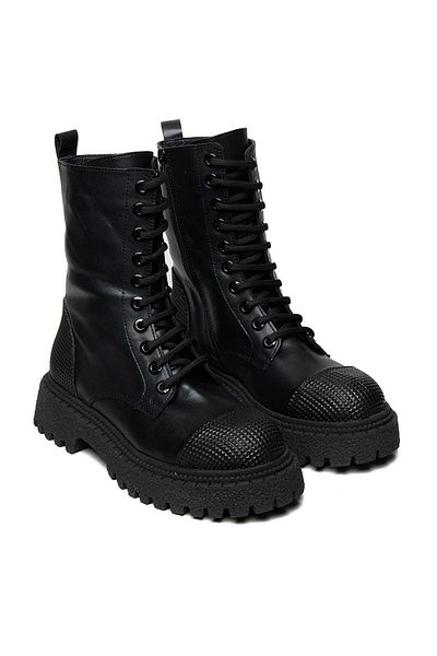 Bestello Lace-Up Thermoplastic Flat Boots 101-22511-08-24K Women's Boots
