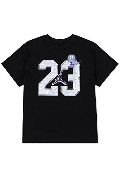 Nike Jordan Black-Purple Zero Neck Cotton Girls T-Shirt 45F216