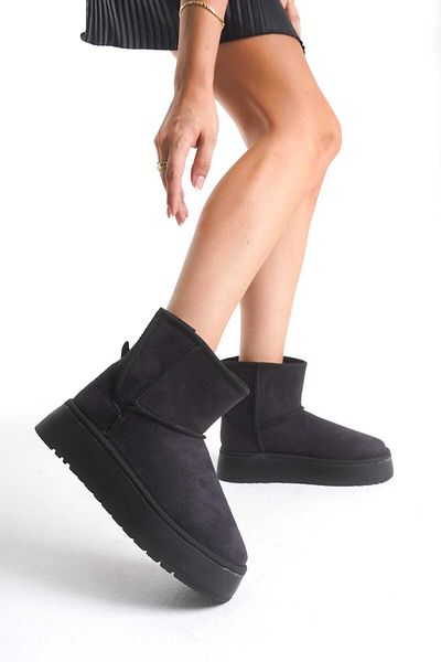 wolfcity Uk High Tan Suede Half Boots with Fur Inside Flat Sole Women's Shoes