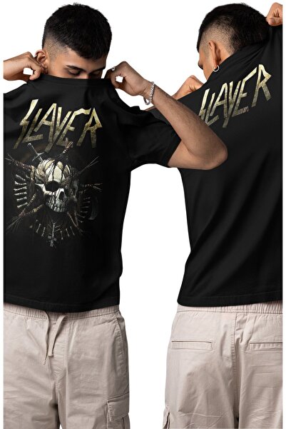 Fuddy Moda Tricou unisex cu imprimeu Slayer Ense, tricou oversize cu tematică...