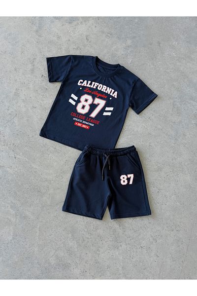 KAPROLLI California87 Unisex T-Shirt Shorts Girls Boys Kids Bottom Top Set Printed Team School Nursery Team