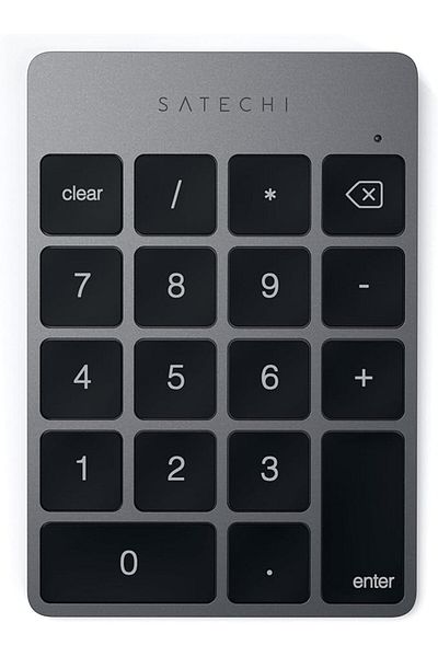 Satechi Slim Aluminum Bluetooth Wireless Keypad 18-Key Numpad Keyboard Extension.