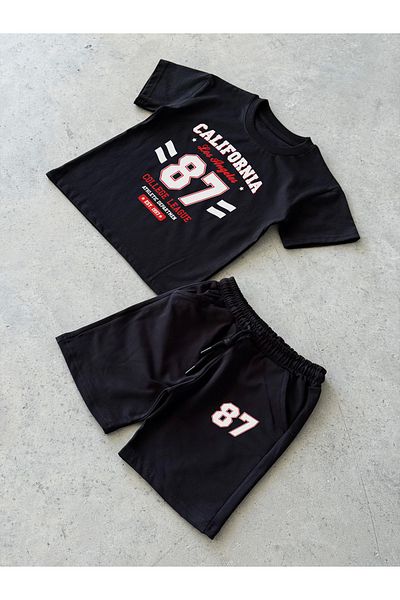 KAPROLLI California87 Unisex T-Shirt Shorts Girls Boys Kids Bottom Top Set Printed Team School Nursery Team