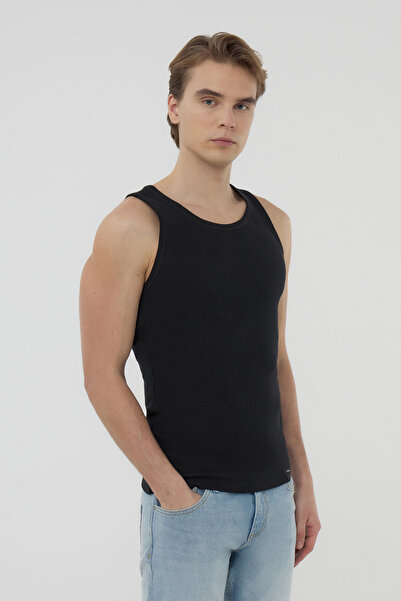 BRAINWEAR Men's 2-Pack Cotton Ribbed Undershirt - Comfortable Fit, Suitable for Daily Use