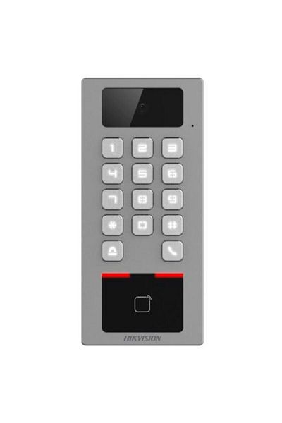 Hikvision Terminal control acces si interfon cu tastatura si cititor card, rezolutie 2MP, Wi-Fi, RS485, Alarma