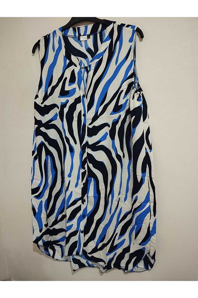 anne moda ankara 100% Cotton, Sleeveless, Full Button Stylish Dress