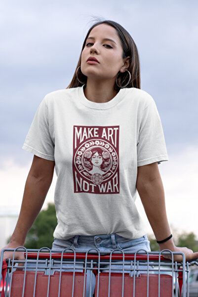 Butik Make Art Not War Τυπωμένο/Γυναικείο πολύχρωμο T-Shirt 100% Βαμβάκι Κανο...