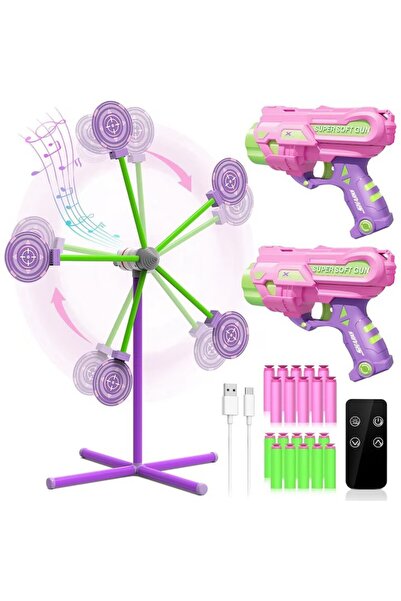 Kardett Set joc baieti si fete cu pistoale si tintă rotativă cu lumini si sun...