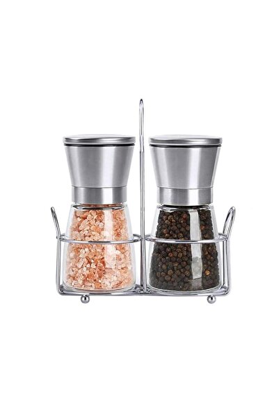 Generic مجموعة من مطحنة الملح والفلفل، عبوة من 2 من هزازات الملح والفلفل مع ح...