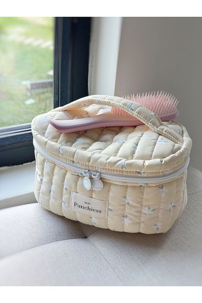 Punchiess Buttercream Blossom Travel Makeup Bag