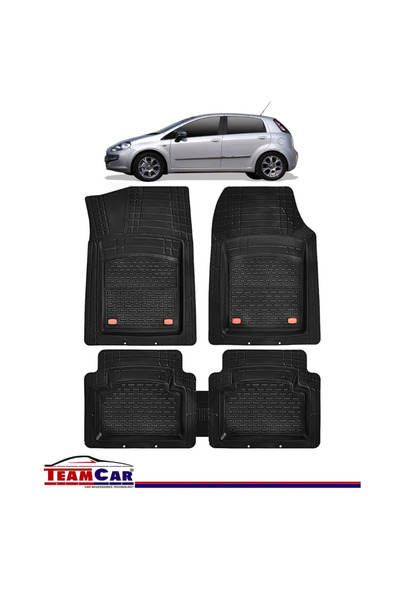 TEAMCAR TeamCar® Tray Type Car Mats Compatible with Fiat Punto III, 4 doors