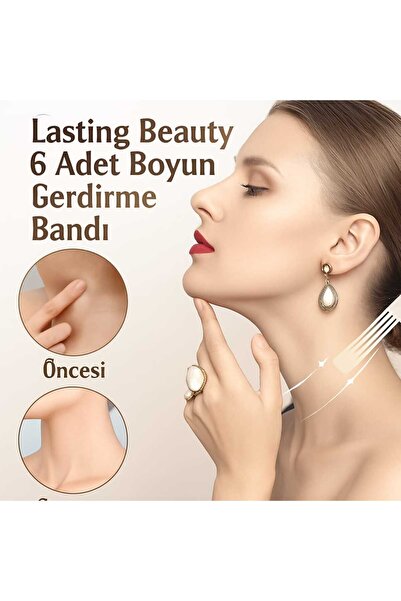 lasting beauty 6 adet şeffaf boyun germe bandı Gıdık Toplayıcı Çene Boyun Ban...