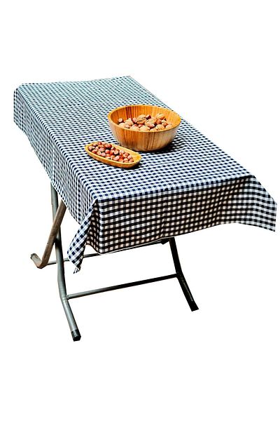 Exve Exclusive Navy Blue Classic Gingham Patterned Cotton Woven Eco-Friendly Camping Caravan Tablecloth 105 X 150 cm
