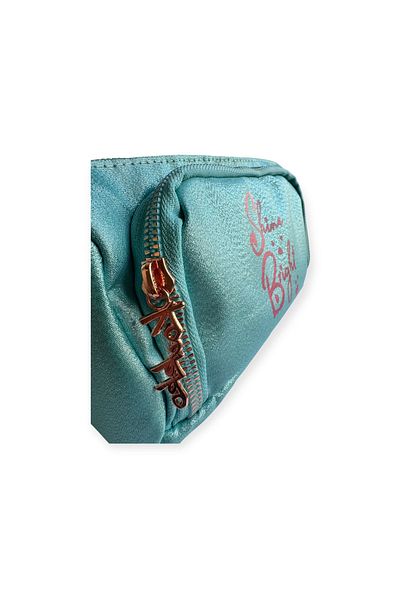Polin Kaukko Sparkle Double Eyed Pencil Bag, Heart Pattern, Metallic Color