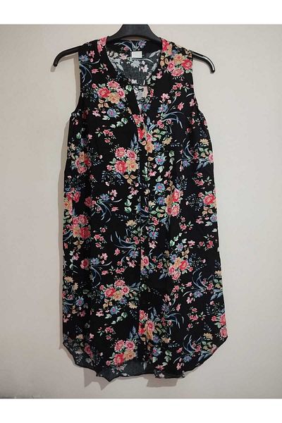 anne moda ankara 100% Cotton, Sleeveless, Full Button Stylish Dress