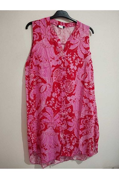 anne moda ankara 100% Cotton, Sleeveless, Full Button Stylish Dress