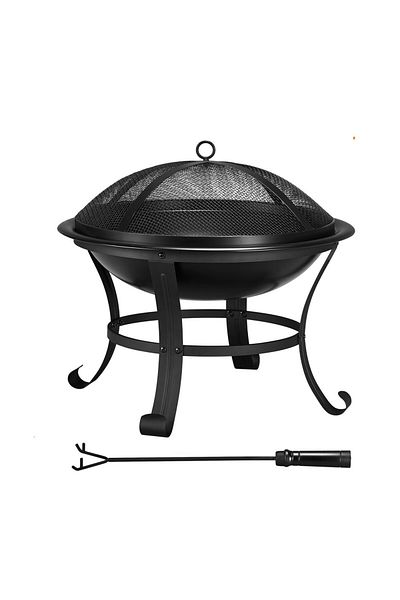 Kardett Patio fire pit with grill, outdoor fireplace, garden, 54x54x49.5 cm