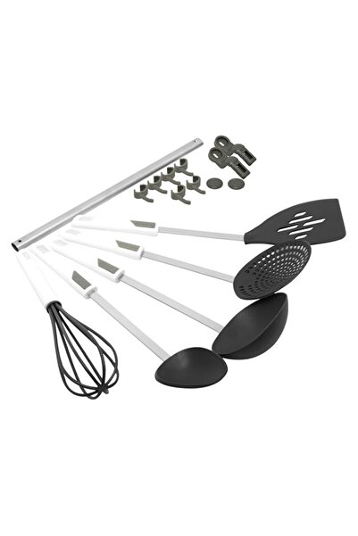 Generic Prestige 6-Piece Plastic Kitchen Tool Set with Rack | Spatula Set for Kitchen | Black â€“ PR54112