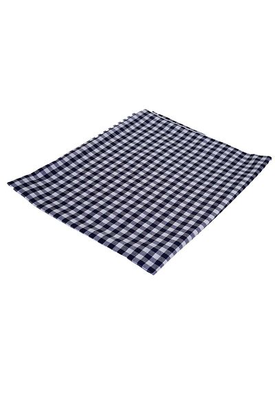 Exve Exclusive Navy Blue Classic Gingham Patterned Cotton Woven Eco-Friendly Camping Caravan Tablecloth 105 X 150 cm
