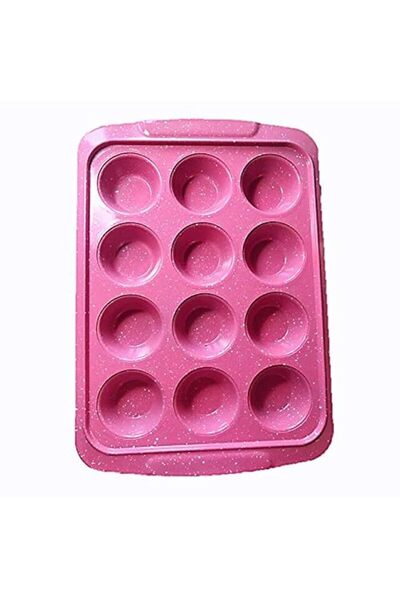 Generic قالب كيك مافن 12 يونيو، غير لاصق، الحجم: 40/28/4.5 سم، لون رخامي ثقيل...