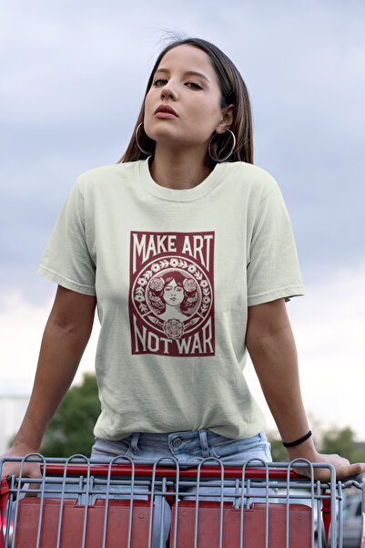 Butik Make Art Not War Τυπωμένο/Γυναικείο πολύχρωμο T-Shirt 100% Βαμβάκι Κανο...